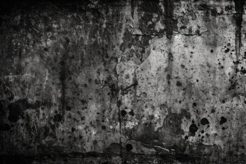 Fototapeta premium black and white textured wall with cracks and peeling paint. Generative AI