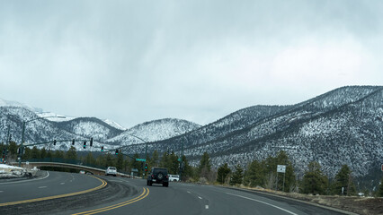 Flagstaff, Arizona with the Humphreys Peak in the back.