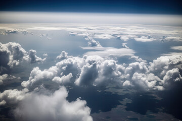 Obraz premium Above the clouds, areal photo of earth