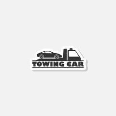 Obraz premium Towing truck evacuation service sticker icon