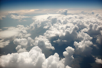 Above the clouds, areal photo of earth