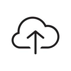 Cloud with arrow vector icon. Upload in cloud flat sign design. Download in cloud symbol pictogram. UX UI icon