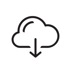 Cloud with arrow vector icon. Upload in cloud flat sign design. Download in cloud symbol pictogram. UX UI icon