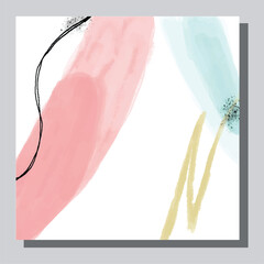 Illustration vector EPS 10 print. Hand draw painted abstract watercolour. contemporary aesthetic boho mid century modern art in Scandinavian nordic design style
