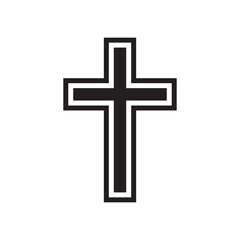 Cross icon. Christian cross. Religious cross flat sign design. Cross symbol pictogram. UX UI icon