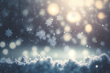 winter snow defocused background. bokeh template for designers. Generative AI