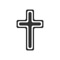 Obraz premium Cross icon. Christian cross. Religious cross flat sign design. Cross symbol pictogram. UX UI icon