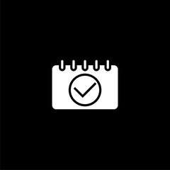 Calendar icon image. Calendar icon symbol  isolated on black background