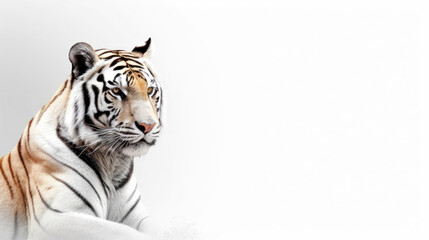 animal on the white Background a Tiger generative ai