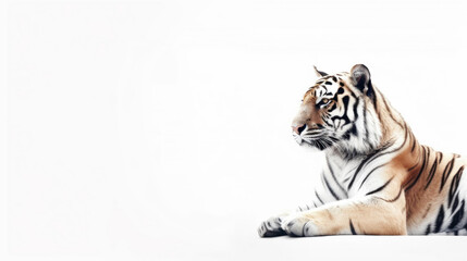 animal on the white Background a Tiger generative ai
