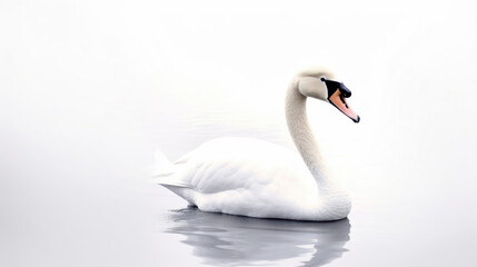 animal on the white Background a  Swan generative ai