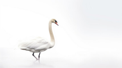 animal on the white Background a  Swan generative ai