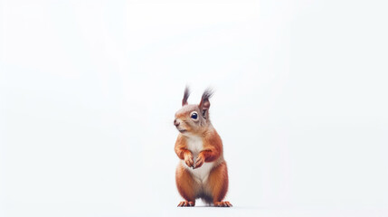 animal on the white Background a Squirrel generative ai