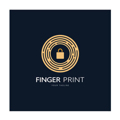 simple flat fingerprint logo,for security,identification,badge,emblem,business card,digital,vector