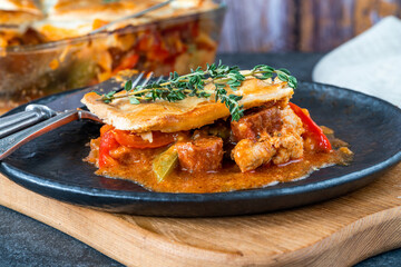 Basque chicken and chorizo pie