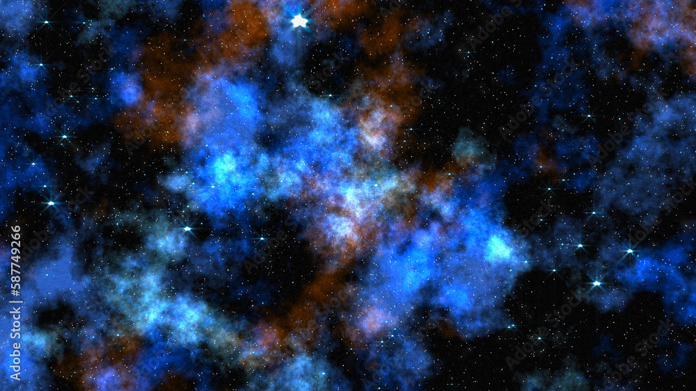 Poster space flight into a star field. basic 3d rendering of a space flight into a star field. deep space n