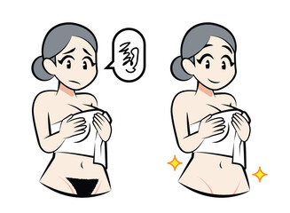 bikini waxing female cartoon character japanese style.