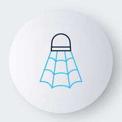 Line Badminton shuttlecock icon isolated on white background. Sport equipment. Colorful outline concept. Vector
