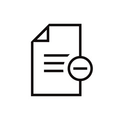 Document and files vector icon. Add file. Delete file icon. Office files and documents icon. Illustration of isolated document symbol pictogram. UX UI icon