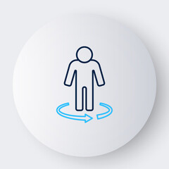 Line 3d modeling icon isolated on white background. Augmented reality or virtual reality. Colorful outline concept. Vector