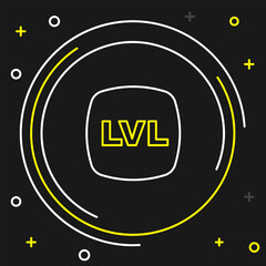 Line Level game icon isolated on black background. Colorful outline concept. Vector