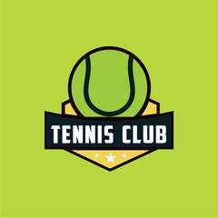 Tennis club logo design, Tournament badge template. Sport team identity, E-Sport logo vector illustrations