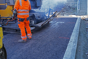 Asphalting of a section of road