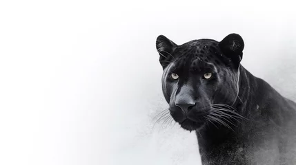 Foto op Plexiglas animal on the white Background a panther generative ai © Sergey