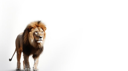Naklejka na ściany i meble animal on the white Background a Lion generative ai