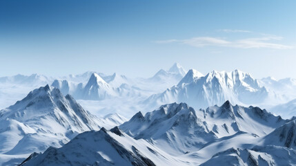 Fototapeta na wymiar Snowy mountains separated on white background, nature, mountains