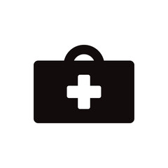 First aid kit vector icon. Medical hospital first aid kit flat sign design. First aid kit symbol pictogram. UX UI icon