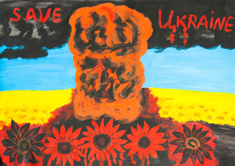 Save Ukraine 2 painting devoted to war in Ukraine