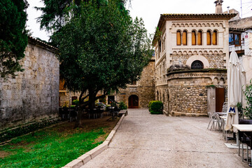 Obraz premium old houses in medieval stone town