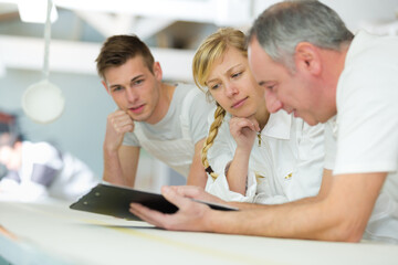 portrait of a painter with apprentices