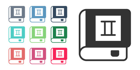 Black Book icon isolated on white background. Second volume. Set icons colorful. Vector