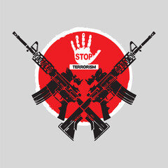 Stop terrorism vector design for t shirt