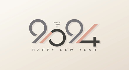 Happy new year 2024 with luxury design for calendar, banner, cover and social media post template