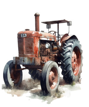 Fototapeta old rusty tractor