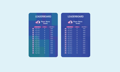 Game leaderboard with abstract background
