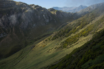 Fototapeta premium Landscape of Asturias near San Isidro pass. Cantabrian mountains. Nature park of Redes. 