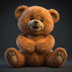 Illustrated happy Teddy bear, creation supported by generative AI