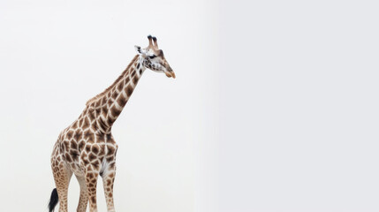 Fototapeta premium animal on the white Background a Giraffe generative ai