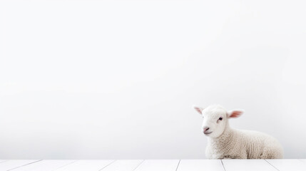animal on the white Background a Lamb generative ai