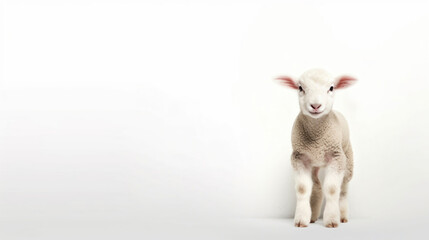 animal on the white Background a Lamb generative ai