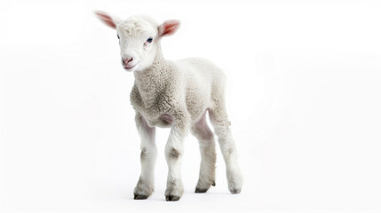 Obraz premium animal on the white Background a Lamb generative ai