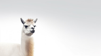 Obraz premium animal on the white Background a Lama generative ai