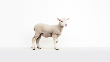 Fototapeta premium animal on the white Background a Lamb generative ai
