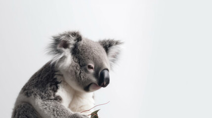 animal on the white Background a Koala generative ai