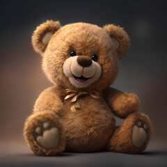 Illustrated happy Teddy bear, creation  by generative AI