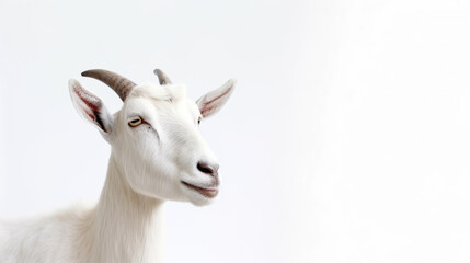 animal on the white Background a Goat generative ai